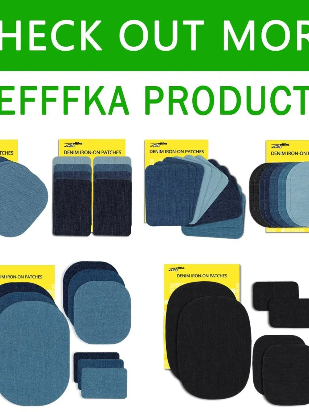 ZEFFFKA Premium Quality Large Plaid Tartan Fabric Iron-on Patches Inside & Outsi